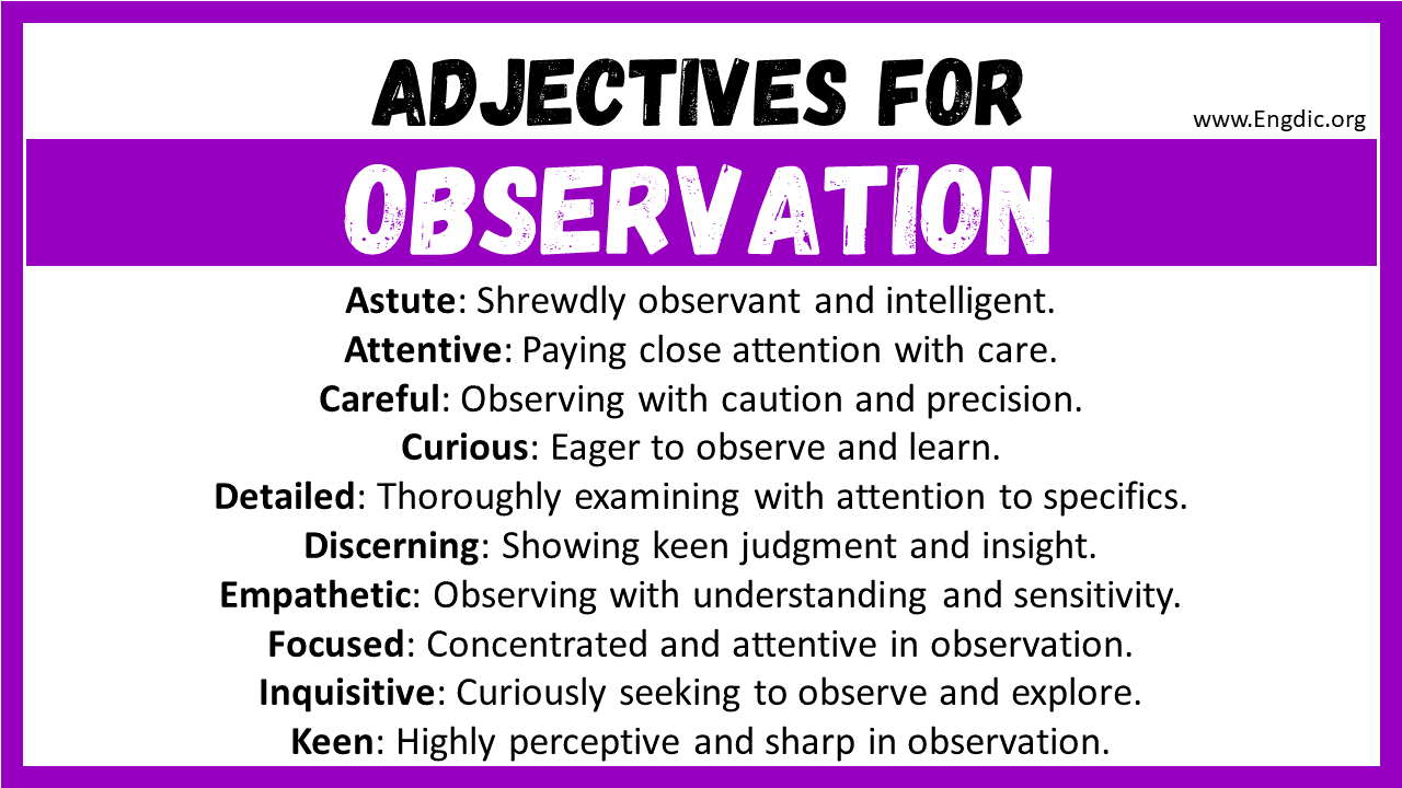 Adjectives for Observation