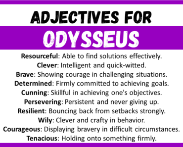 20+ Best Words to Describe Odysseus, Adjectives for Odysseus