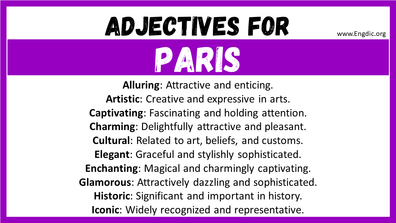 Adjectives for Paris