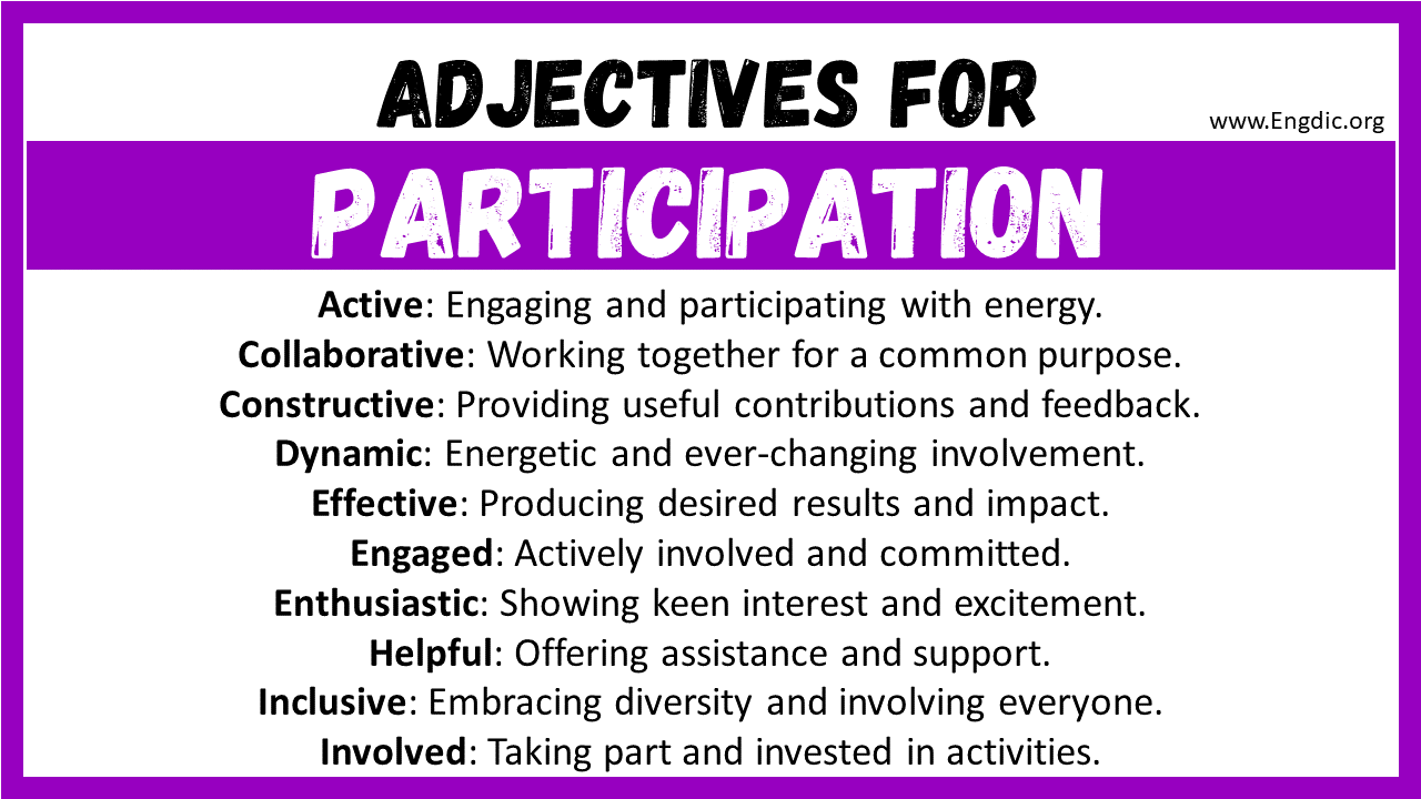 Adjectives for Participation
