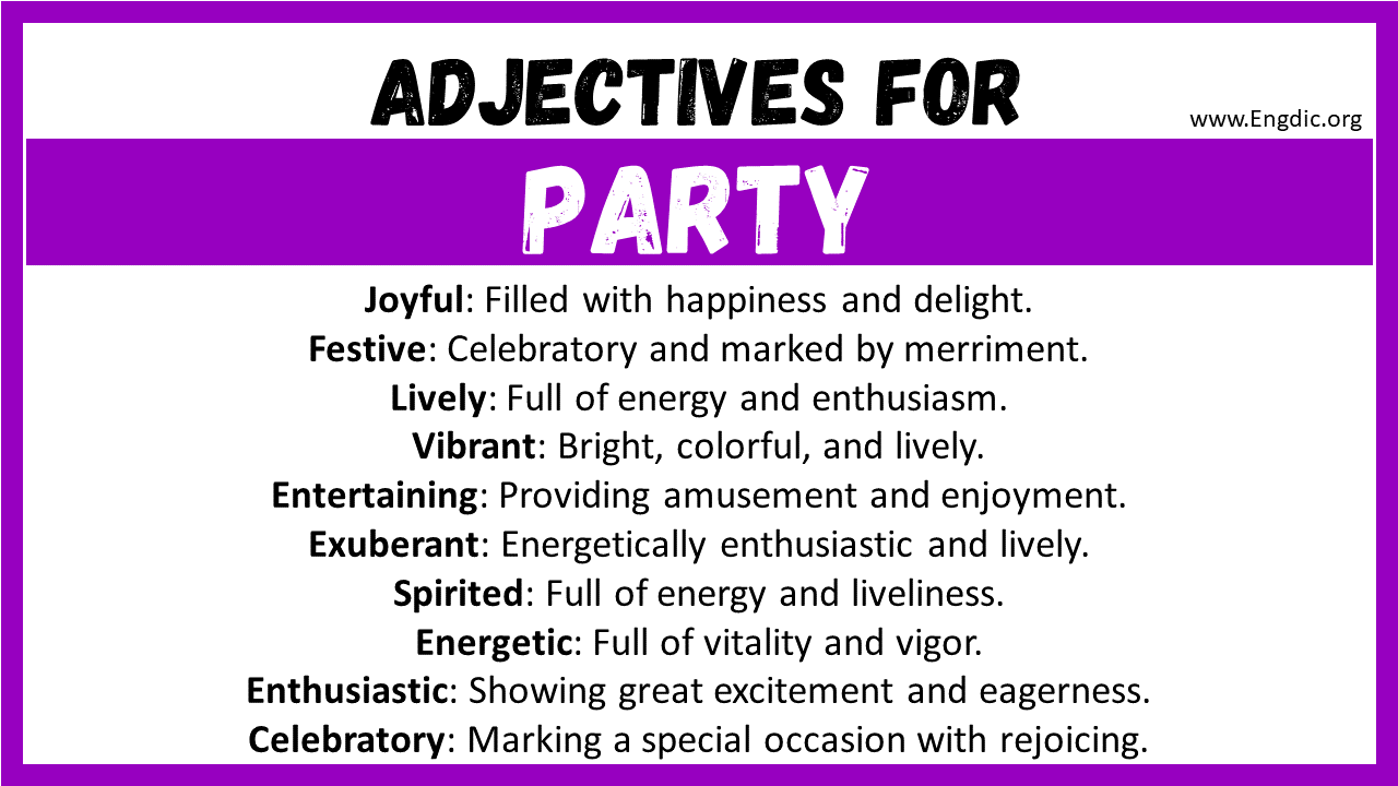 Adjectives for Party