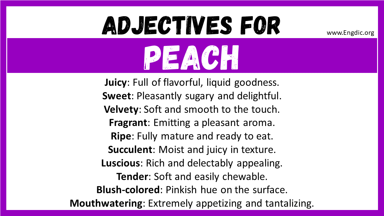 Adjectives for Peach