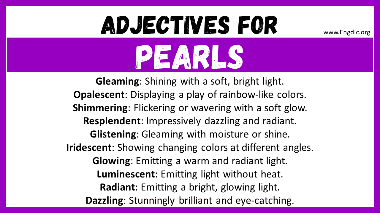 Adjectives for Pearls