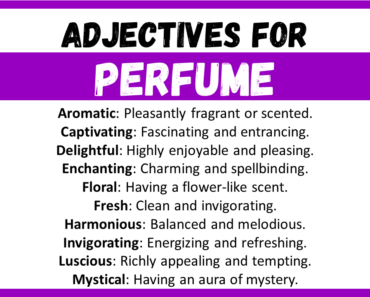 20+ Best Words to Describe Perfume, Adjectives for Perfume