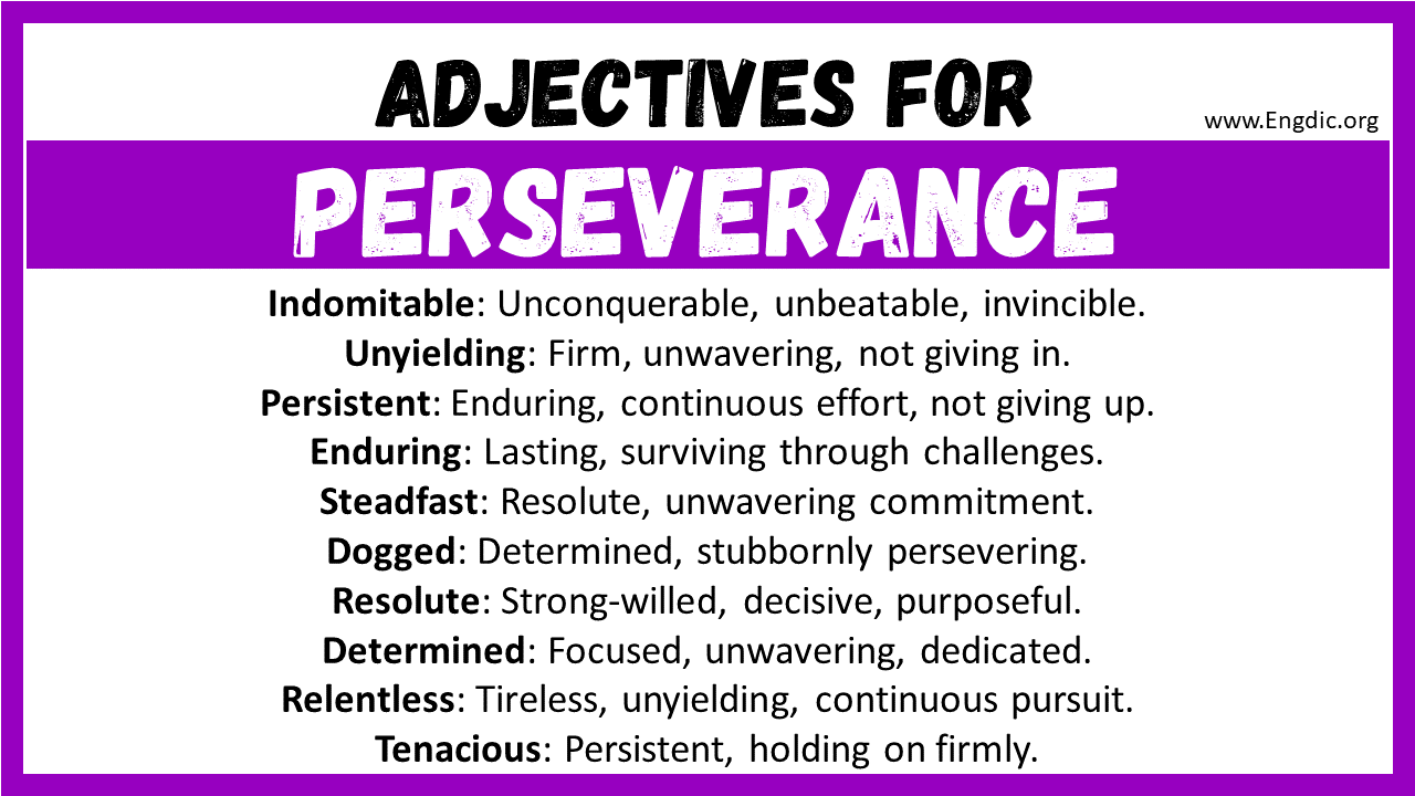 Adjectives for Perseverance