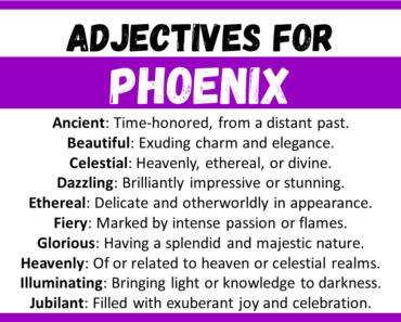 20+ Best Words to Describe Phoenix, Adjectives for Phoenix