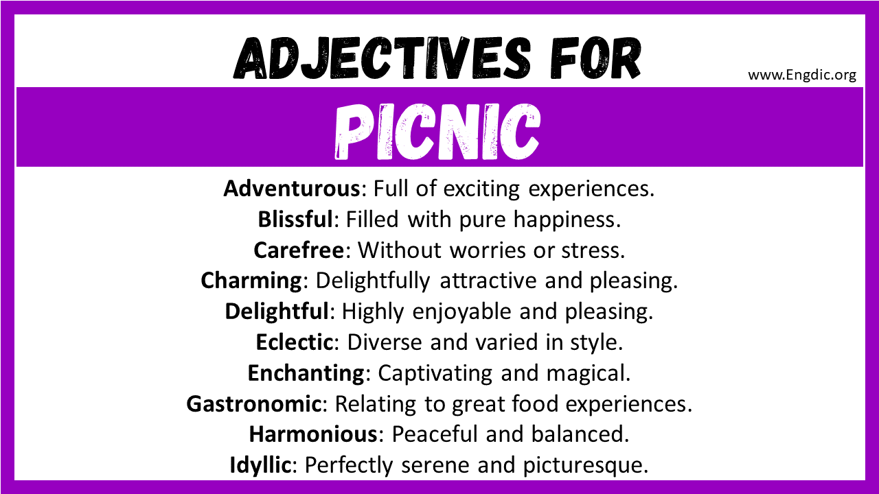 Adjectives for Picnic