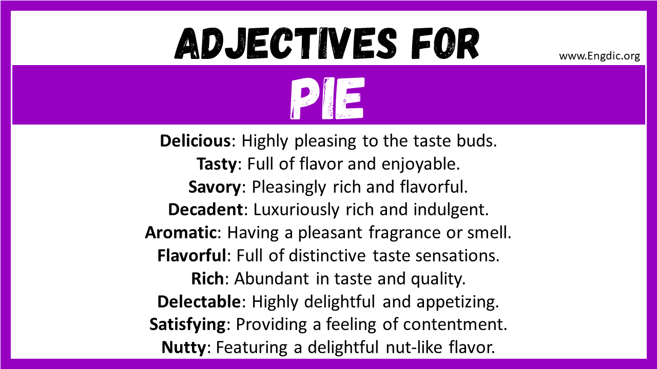 Adjectives for Pie