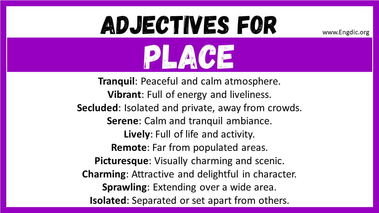 Adjectives for Place
