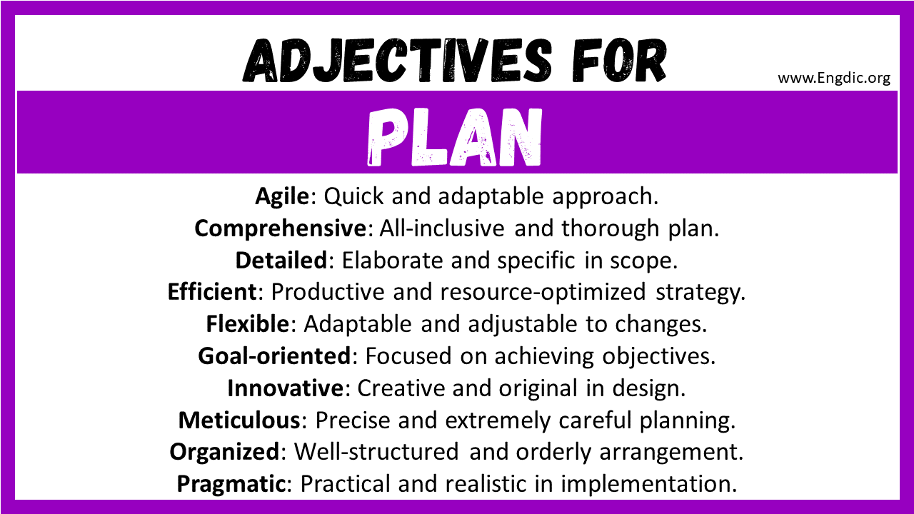 Adjectives for Plan