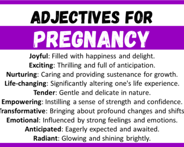 20+ Best Words to Describe Pregnancy, Adjectives for Pregnancy