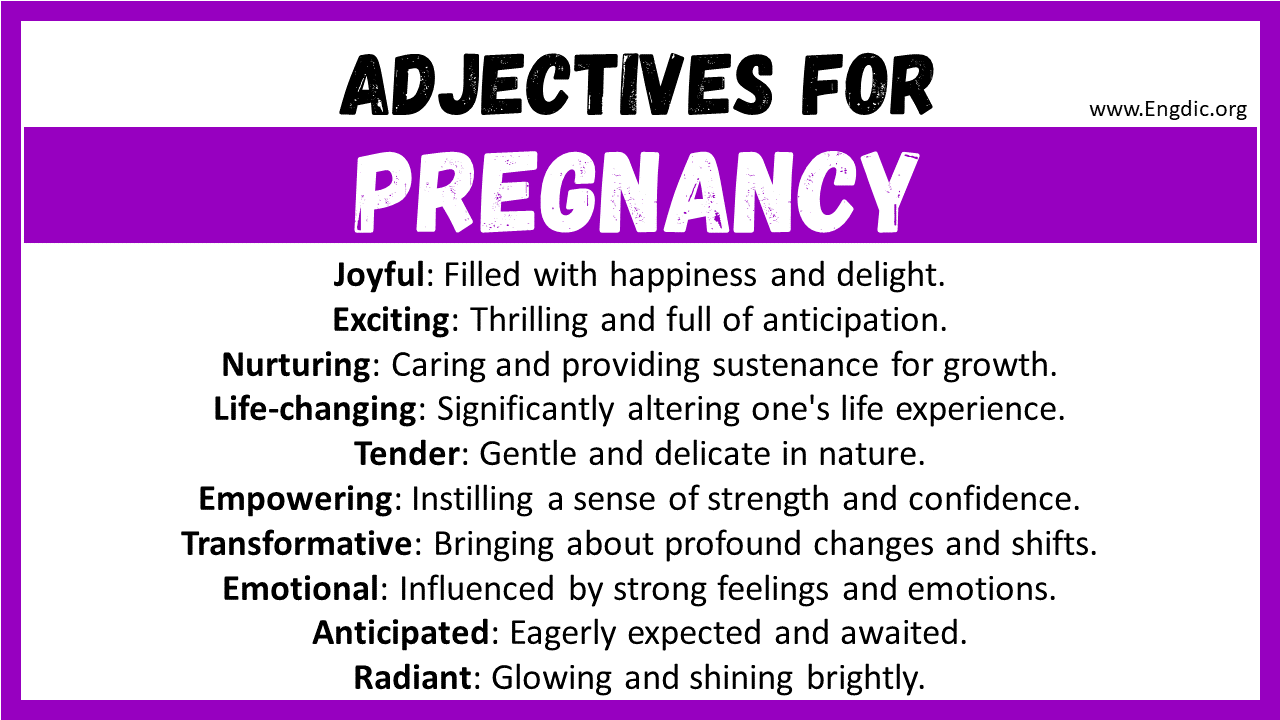 Adjectives for Pregnancy