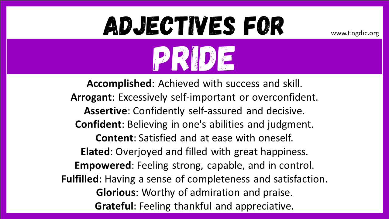 Adjectives for Pride