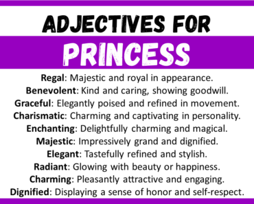 20+ Best Words to Describe Princess, Adjectives for Princess