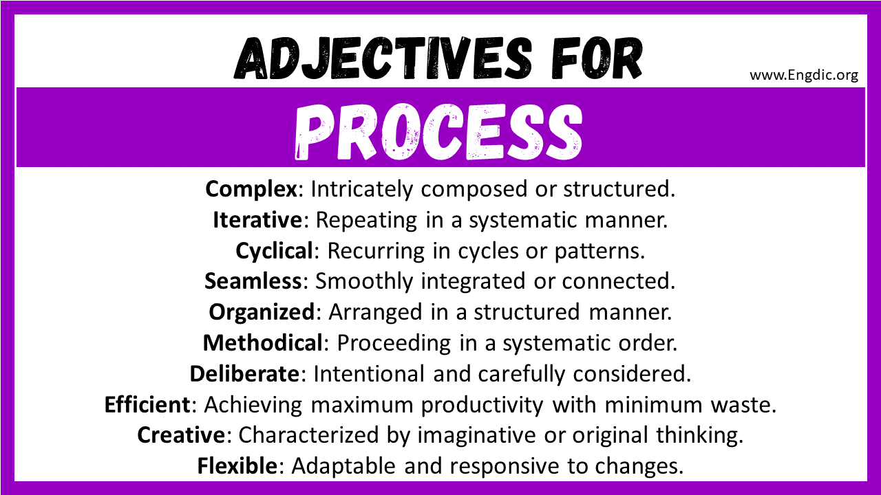Adjectives for Process