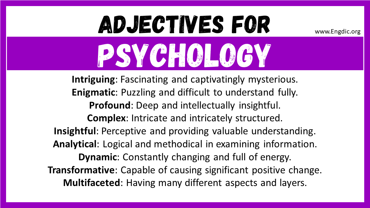 Adjectives for Psychology