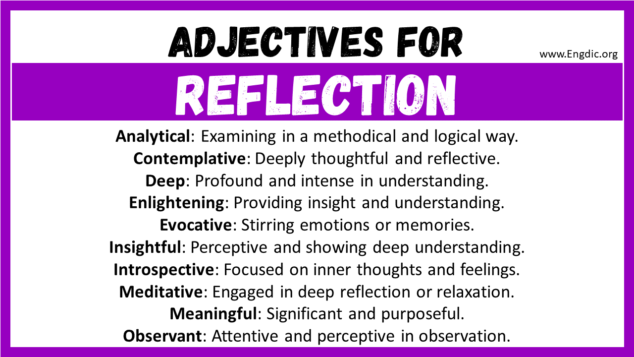 Adjectives for Reflection