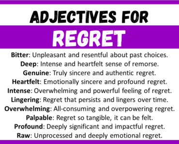 20+ Best Words to Describe Regret, Adjectives for Regret