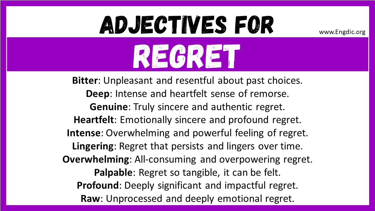 Adjectives for Regret