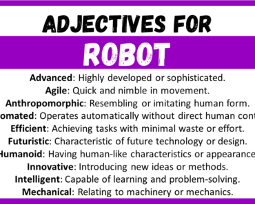 20+ Best Words to Describe Robot, Adjectives for Robot
