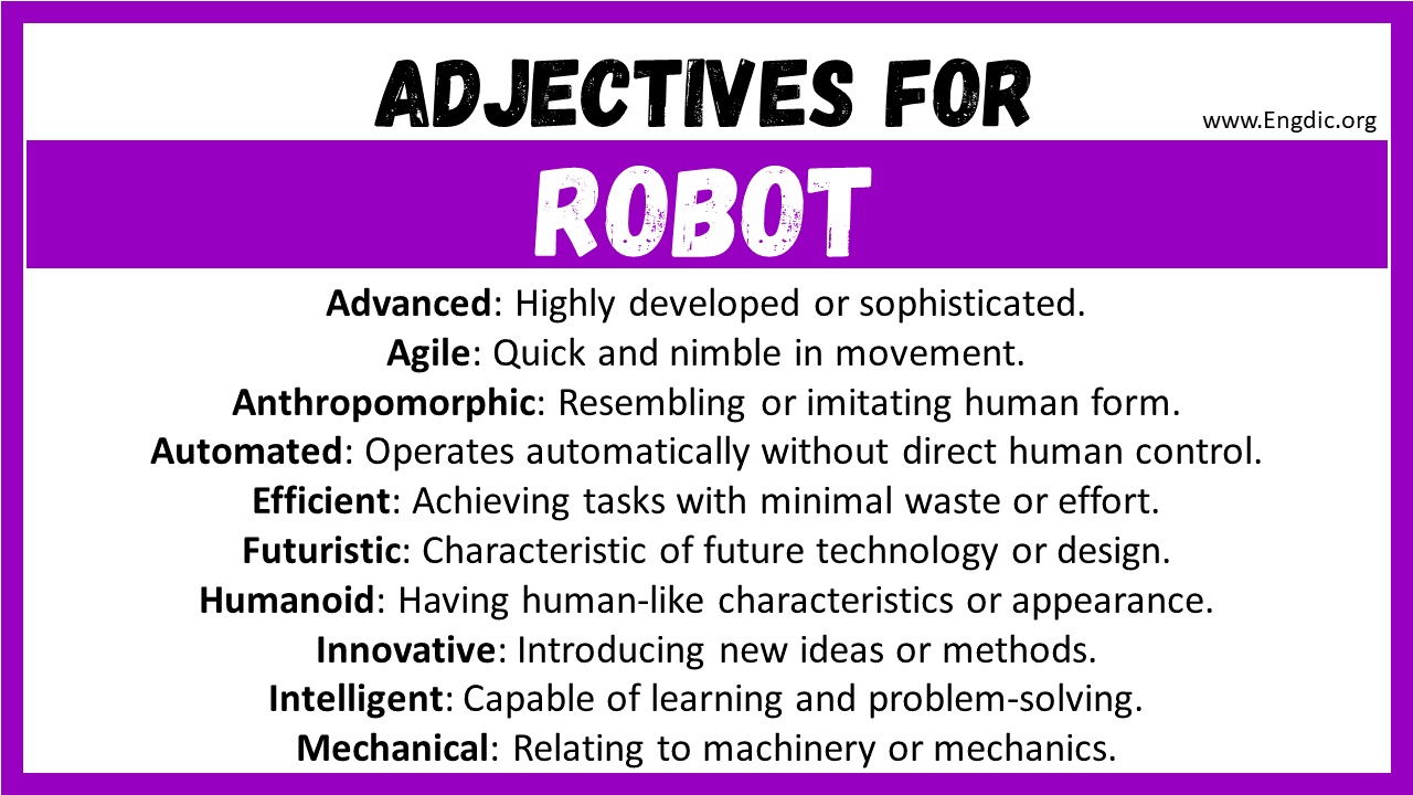 Adjectives for Robot