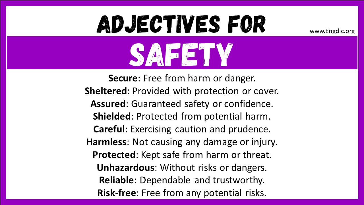 Adjectives for Safety