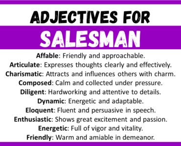 20+ Best Words to Describe Salesman, Adjectives for Salesman