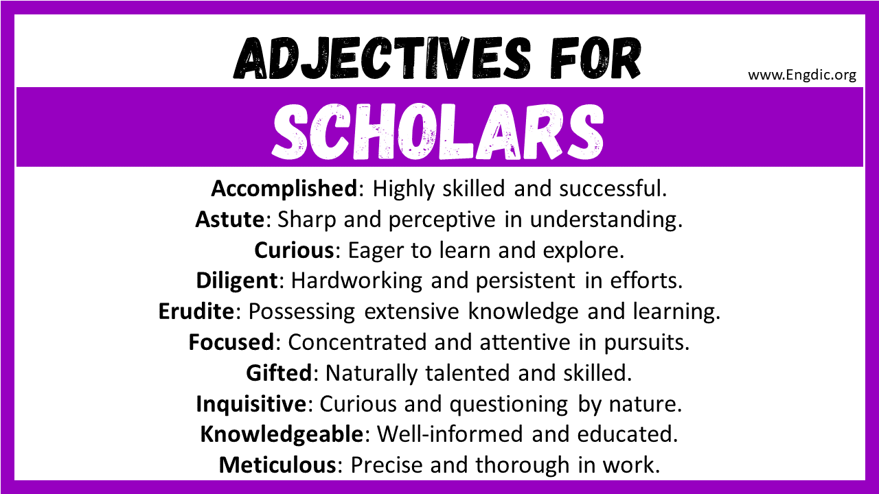 Adjectives for Scholars