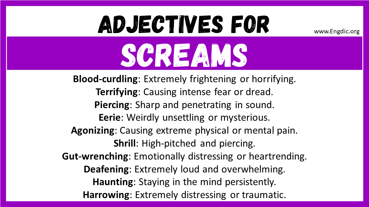 Adjectives for Screams