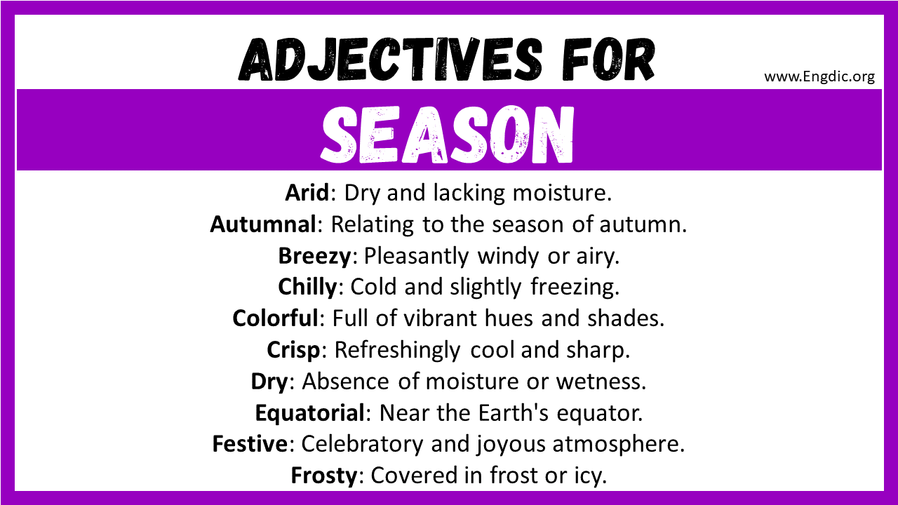 Adjectives for Season