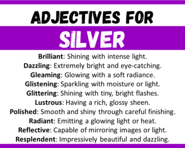 20+ Best Words to Describe Silver, Adjectives for Silver