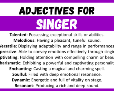 20+ Best Words to Describe Singer, Adjectives for Singer