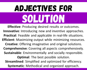 20+ Best Words to Describe Solution, Adjectives for Solution