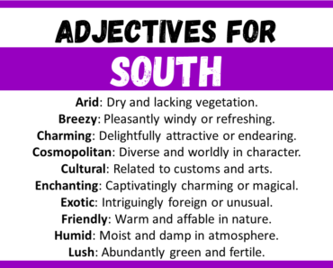 20+ Best Words to Describe South, Adjectives for South