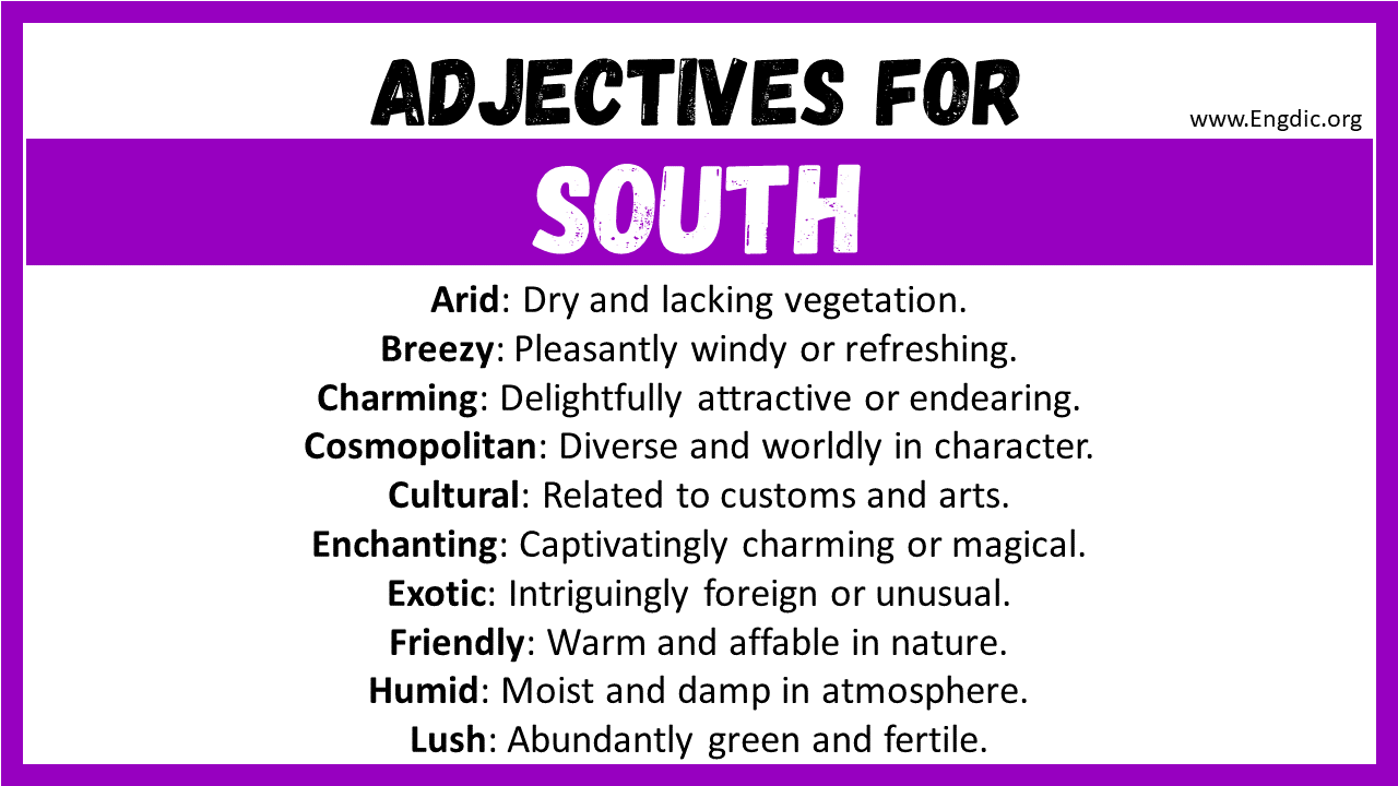 Adjectives for South