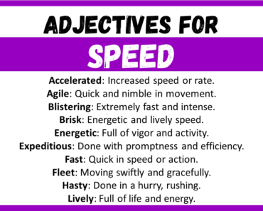 20+ Best Words to Describe Speed, Adjectives for Speed