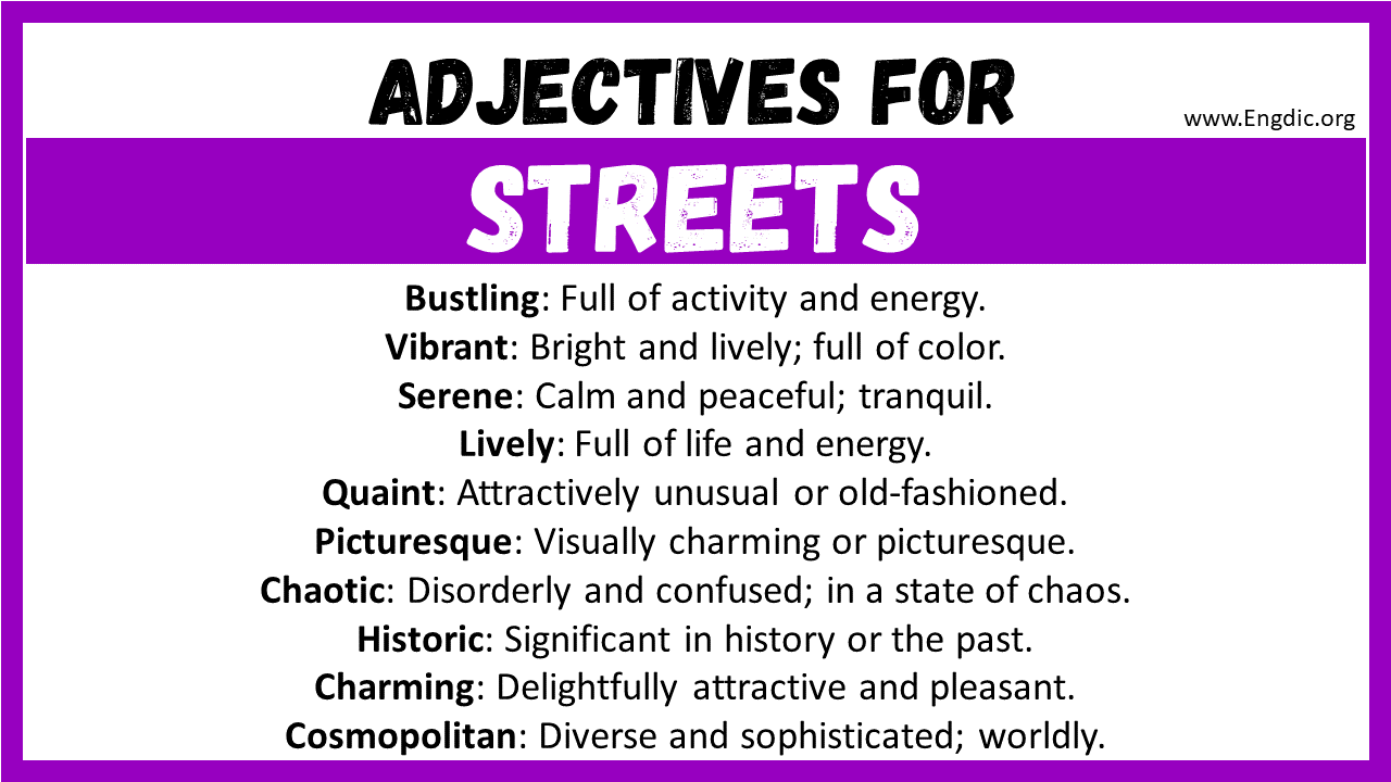 Adjectives for Streets