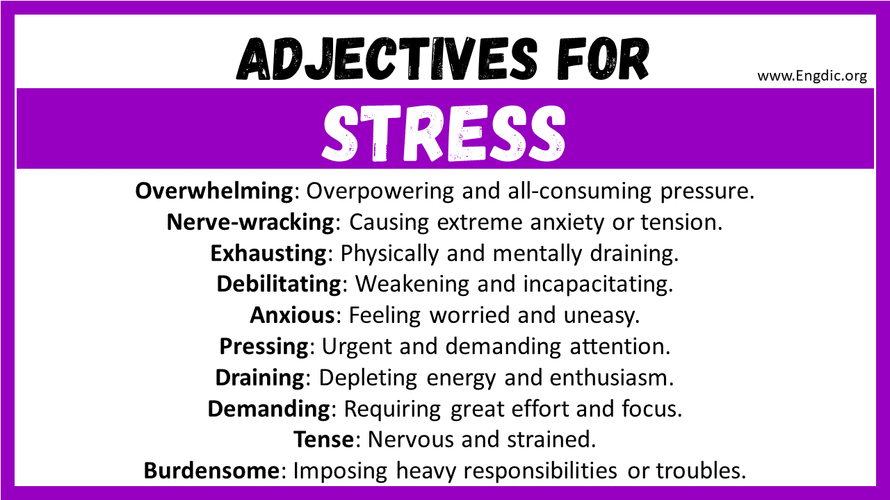 Adjectives for Stress