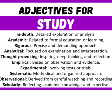 20+ Best Words to Describe Study, Adjectives for Study