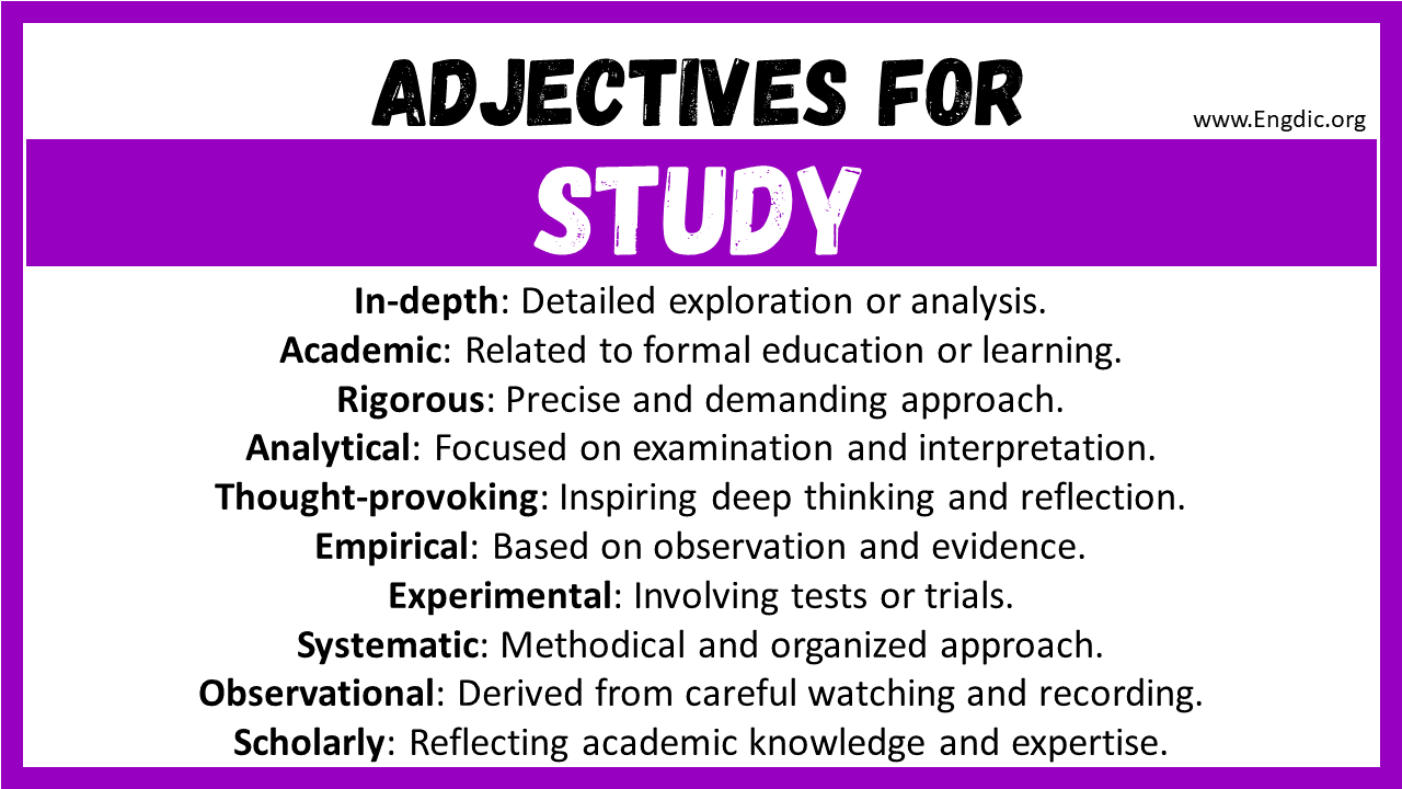 Adjectives for Study