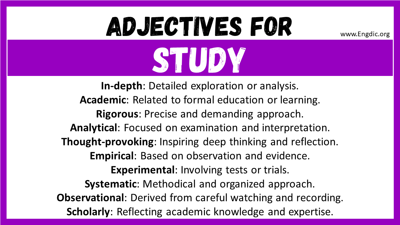 20 Best Words To Describe Study Adjectives For Study Engdic