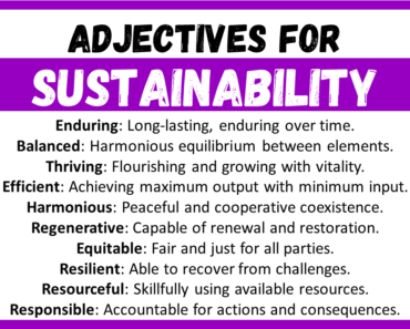 20+ Best Words to Describe Sustainability, Adjectives for Sustainability