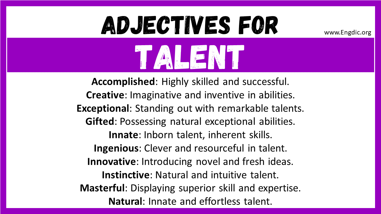 Adjectives for Talent