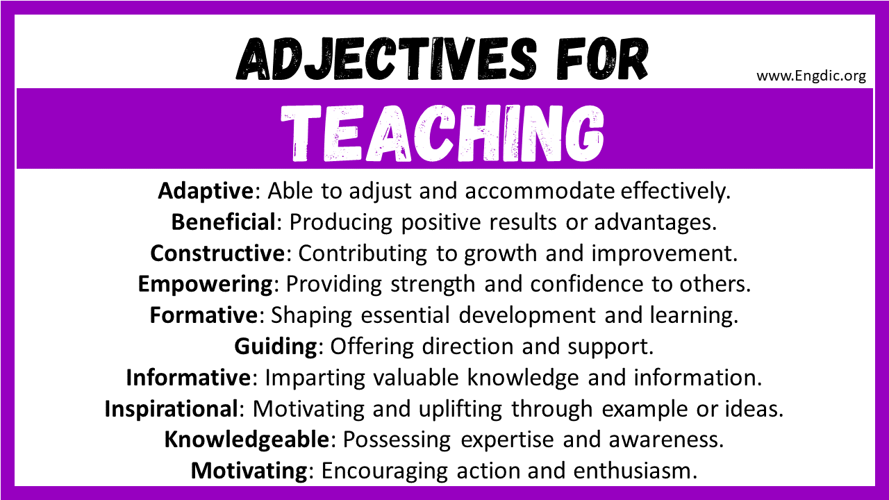 Adjectives for Teaching