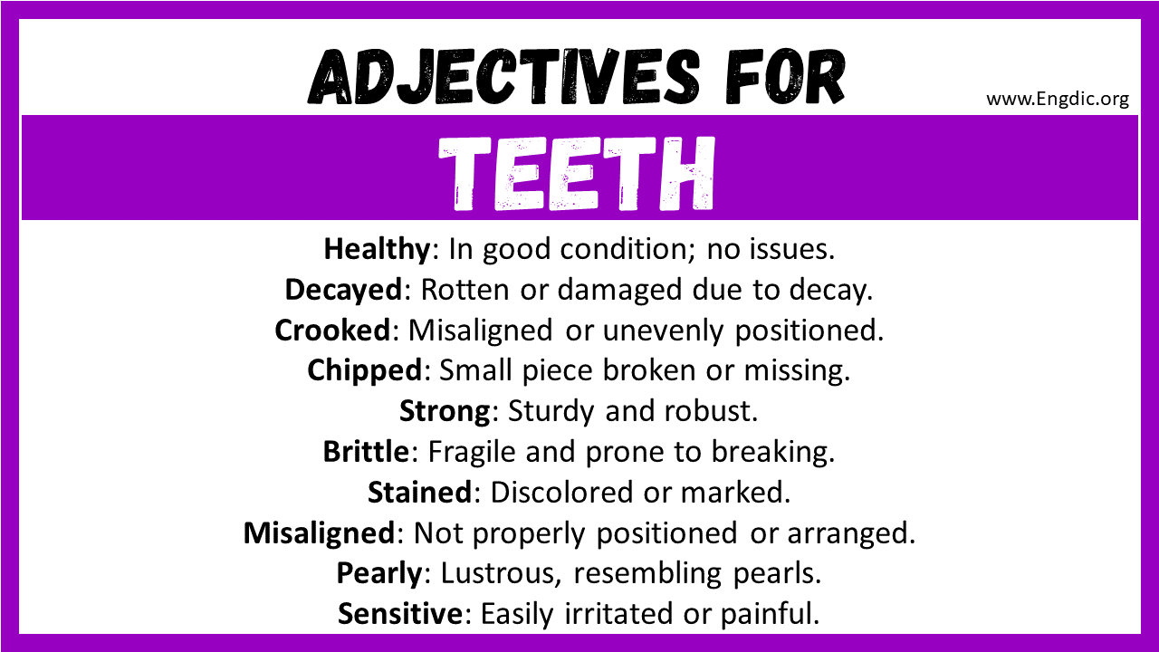 Adjectives for Teeth