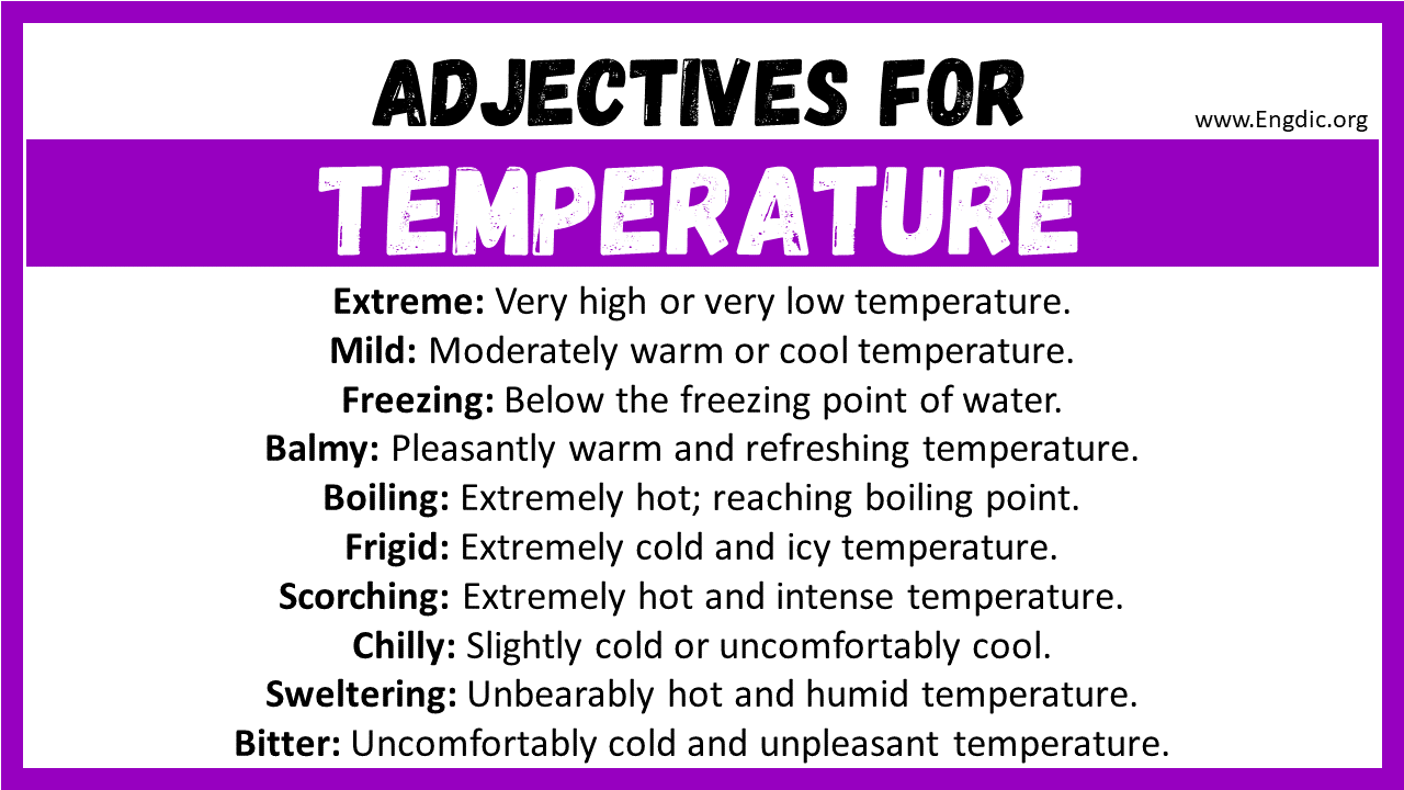 Adjectives for Temperature