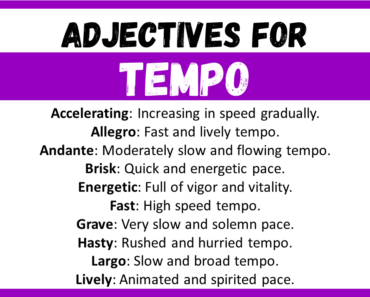 20+ Best Words to Describe Tempo, Adjectives for Tempo