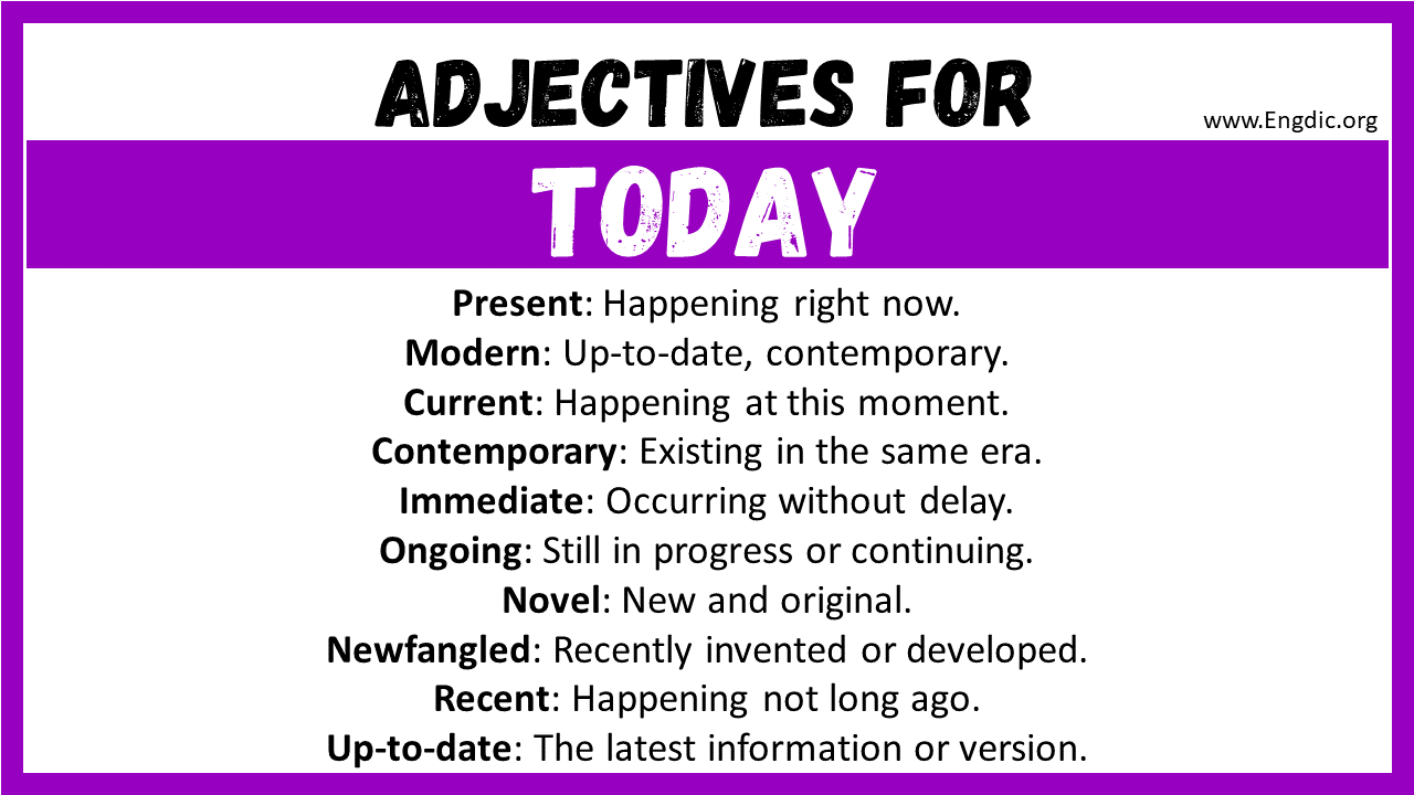 Adjectives for Today