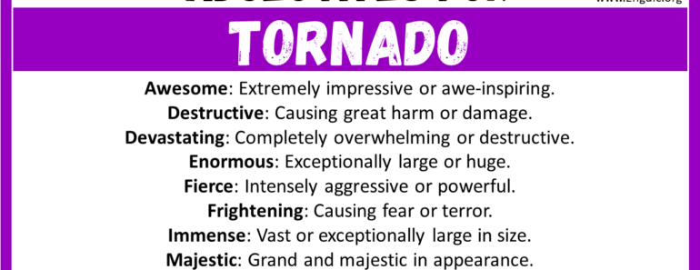 20+ Best Words to Describe Tornado, Adjectives for Tornado