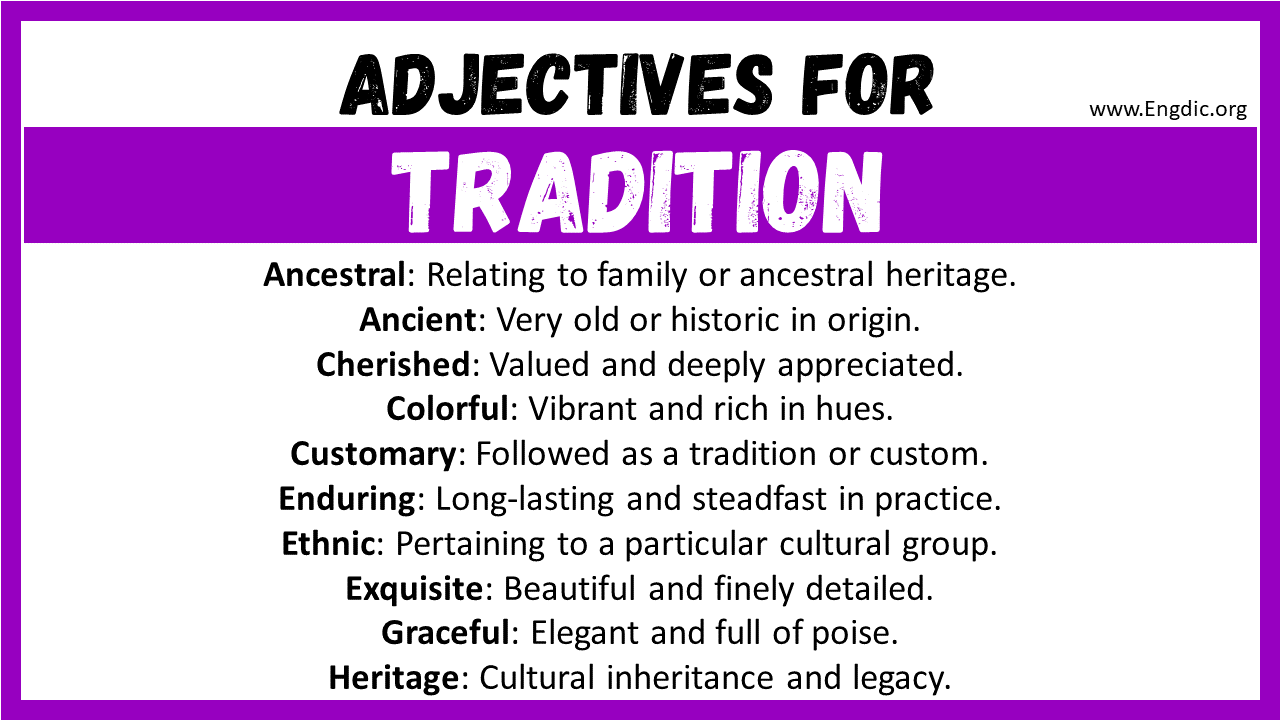 Adjectives for Tradition